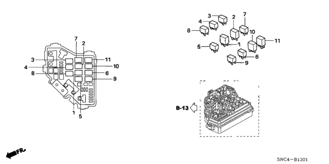 2011 Honda Civic 4 Door MX (HYBRID LEATHER NAVIGATION) KA CVT Control Unit (Engine Room) Diagram 2