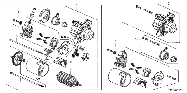 2014 Honda CR-V Starter Motor Assembly Diagram for 31200-R5A-A02