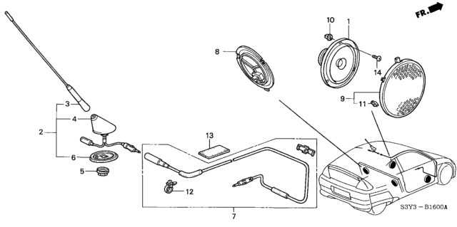 2003 Honda Insight Antenna - Speaker Diagram