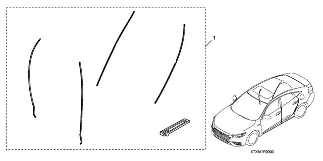 2020 Honda Insight 4 Door EX KA CVT Door Edge Guard Diagram