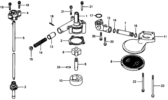 1979 Honda Civic 3 Door ** (1200) ** 4MT Oil Pump Diagram
