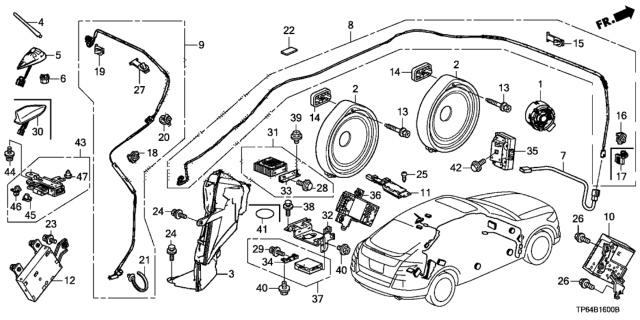 2014 Honda Crosstour Antenna - Speaker Diagram