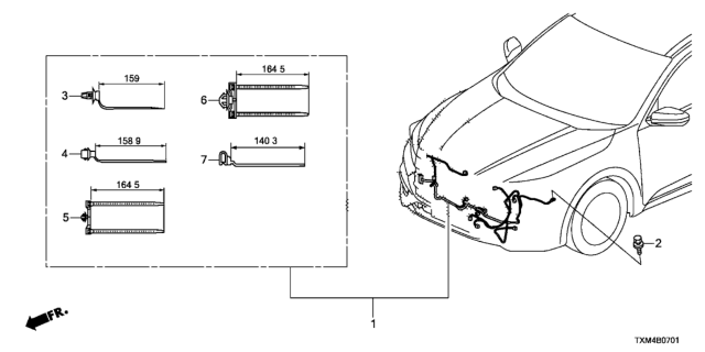 2020 Honda Insight WIRE HARN, FR. END Diagram for 32130-TXM-A00