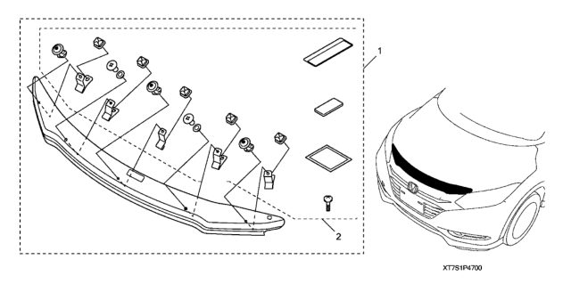 2021 Honda HR-V 5 Door EX (2WD) KA CVT Hood Air Deflector Diagram
