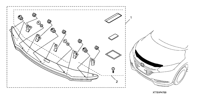 2021 Honda HR-V Hood Air Deflector Diagram