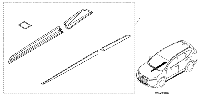 2020 Honda CR-V 5 Door EX (AWD/INDIANA) KA CVT Side Lower Garnish Diagram
