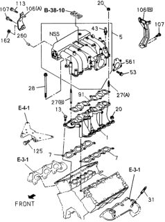 1994 Honda Passport Gasket, Intake Manifold Diagram for 8-97095-861-0