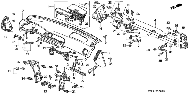 1995 Honda Accord Airbag Assembly, Passenger (Dark Jade Green) (Takata) Diagram for 06780-SV1-A90ZA