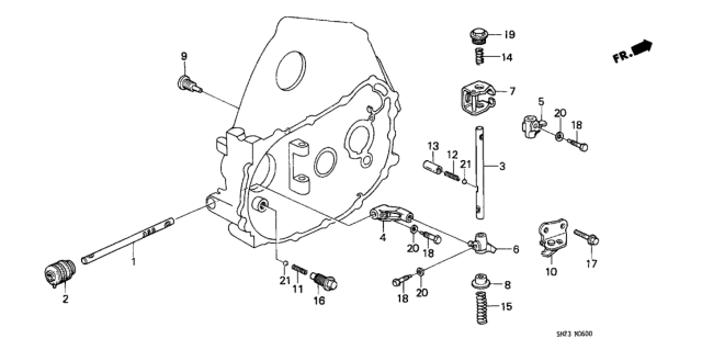 1988 Honda CRX Rod, Shift Diagram for 24311-PL3-010