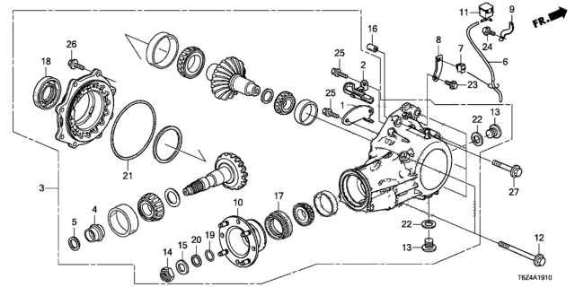 2020 Honda Ridgeline Gutter, Oil Diagram for 21431-RJB-000