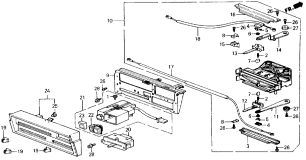 1989 Honda Accord 2 Door DX KA 4AT Heater Control (Lever) Diagram