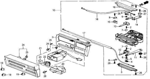 1988 Honda Accord Heater Control (Lever) Diagram