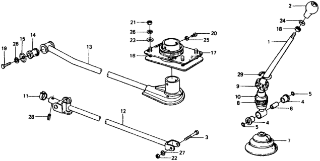 1979 Honda Civic 3 Door ** (1200) ** 4MT MT Shift Lever Diagram