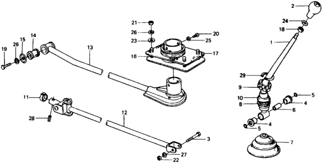 1979 Honda Civic MT Shift Lever Diagram