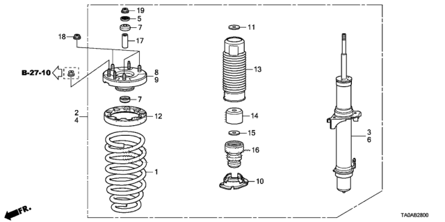 2012 Honda Accord Front Shock Absorber Diagram