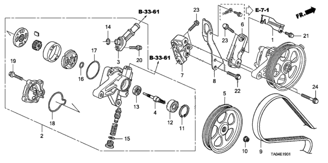 2009 Honda Accord Stay, Knock Sensor Connector Diagram for 32115-RCA-A00