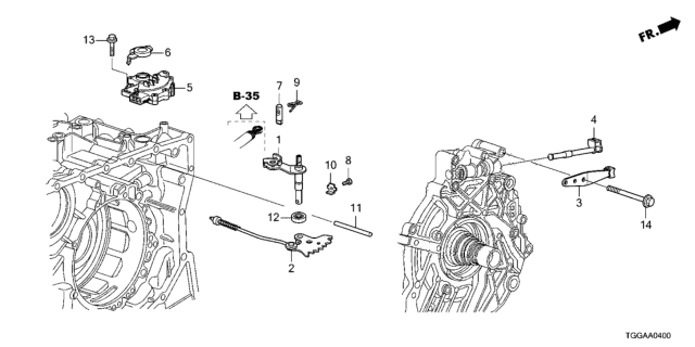 2021 Honda Civic AT Control Shaft - Position Sensor Diagram