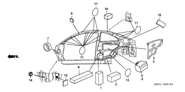 2005 Honda Civic Grommet (Side) Diagram