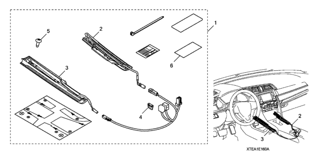 2019 Honda Civic 4 Door SPORT (HCM ENGINE/6MT) KA 6MT Console Illumination Diagram