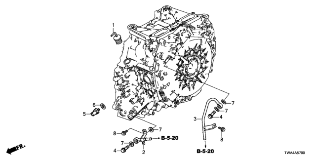 2020 Honda Accord Hybrid Pipe Comp B (ATf) Diagram for 25920-5M5-000