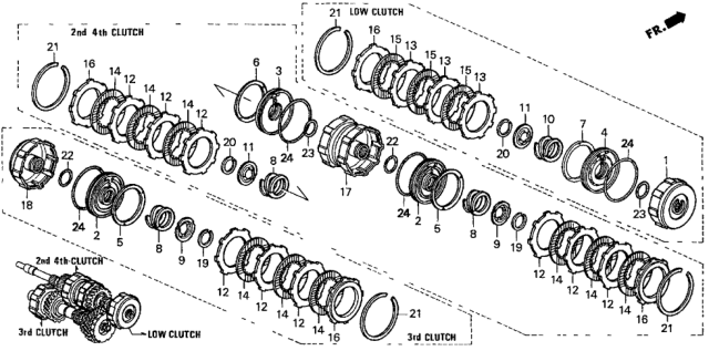 1997 Honda Del Sol AT Clutch Diagram