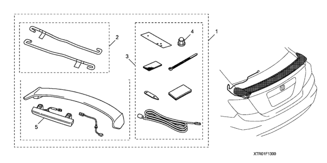 2012 Honda Civic Spoiler, Wing (Silver Metallic) Diagram for 08F13-TR0-150