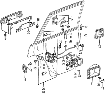 1982 Honda Accord Knob, Door Lock (Inner) *YR62L* (PROPER BROWN) Diagram for 75592-SA6-000ZE