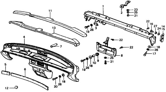 1978 Honda Civic Panel, Instrument *NH1L* (BLACK) Diagram for 66821-634-672ZA