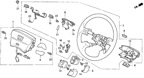1993 Honda Del Sol Steering Wheel (SRS) Diagram