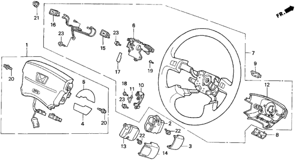 1995 Honda Del Sol Bracket, Cruise Switch Diagram for 78516-SR4-A81