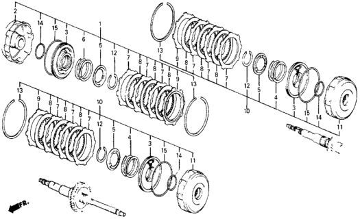 1984 Honda Civic 5 Door DX KA 3AT 3AT Low Clutch - Second Clutch Diagram