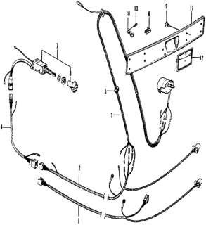 1973 Honda Civic Switch Assembly, Rear Wiper Diagram for 35450-634-841