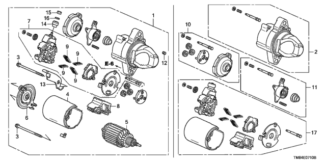 2012 Honda Insight Starter Motor (Mitsuba) Diagram