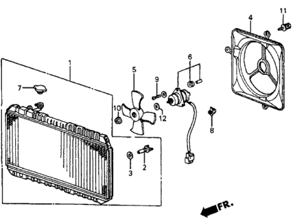 1987 Honda CRX Radiator (Toyo) Diagram