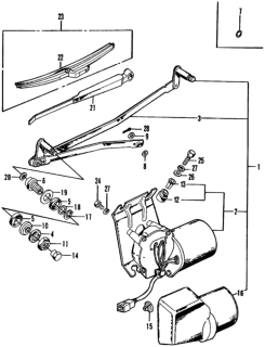 1975 Honda Civic 3 Door ** (1200) ** HMT Windshield Wiper Diagram 1