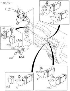 1996 Honda Passport Bulb Assy., Switch Diagram for 8-97130-932-0