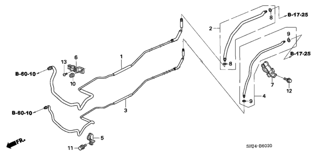 2008 Honda Odyssey A/C Rear Hose - Rear Pipe Diagram