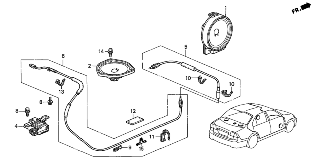 2001 Honda Civic Sub-Feeder Diagram for 39156-S5A-900