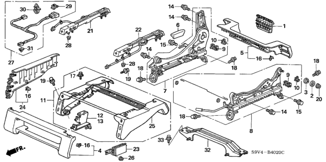 2004 Honda Pilot Front Seat Components (Passenger Side) Diagram