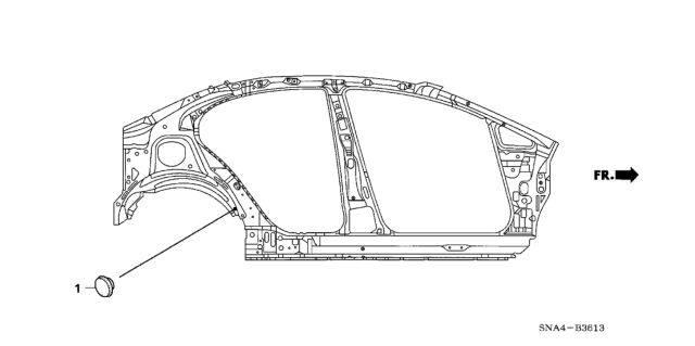 2008 Honda Civic Grommet (Side) Diagram