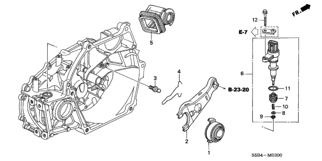 2003 Honda Civic MT Clutch Release Diagram