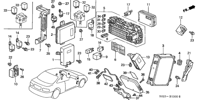 2000 Honda Civic Control Module, Engine Diagram for 37820-P2P-A12