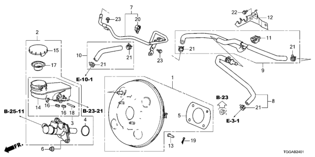 2021 Honda Civic Reservoir Sub-Assembly Diagram for 46660-TGH-G00