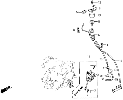 1985 Honda Civic 5 Door DX KA 5MT A/C Valve - Tubing (Sanden) Diagram