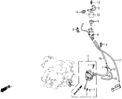 1986 Honda Civic A/C Valve - Tubing (Sanden) Diagram