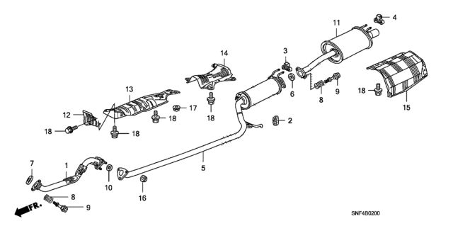 2009 Honda Civic Exhaust Pipe - Muffler Diagram