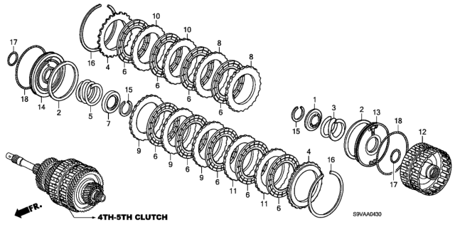 2008 Honda Pilot 5 Door LX-VP (2WD) KA 5AT AT Clutch (4th-5th) Diagram
