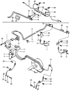 1982 Honda Civic 5 Door ** (WAGOVAN) KA HMT Brake Line Diagram