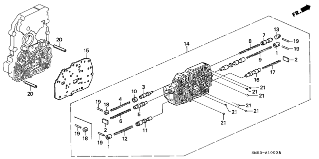 1993 Honda Accord 5 Door LX KL 4AT AT Secondary Body Diagram