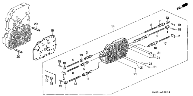 1993 Honda Accord AT Secondary Body Diagram